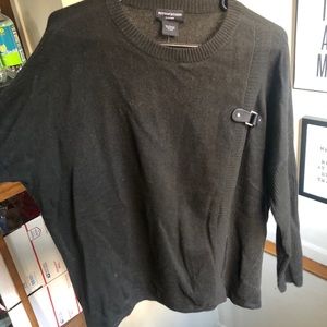 Cashmere sweater w/ leather detail, sz L